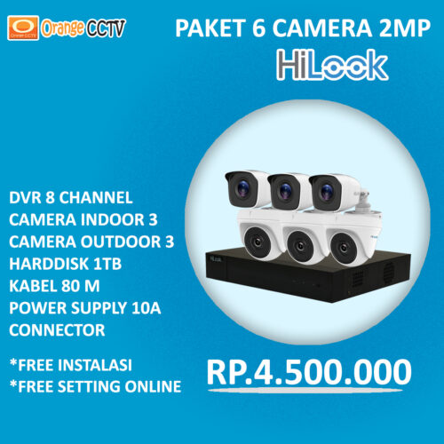 Paket 6 Kamera HiLook 2MP
