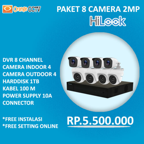 Paket 8 Kamera HiLook 2MP