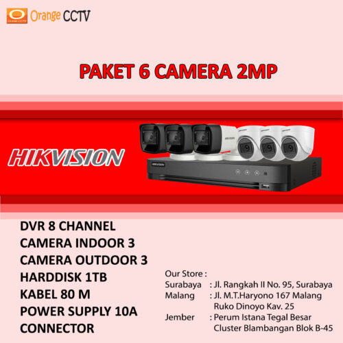 Paket 6 Kamera Hikvision 2MP